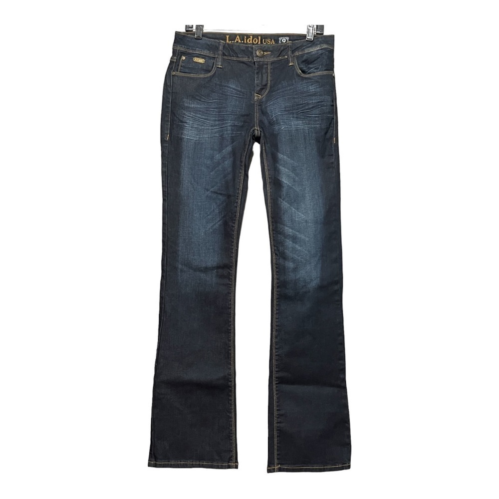 L.A Idol Boot Cut Jeans Junior Girls Size 9 Dark Washed Denim